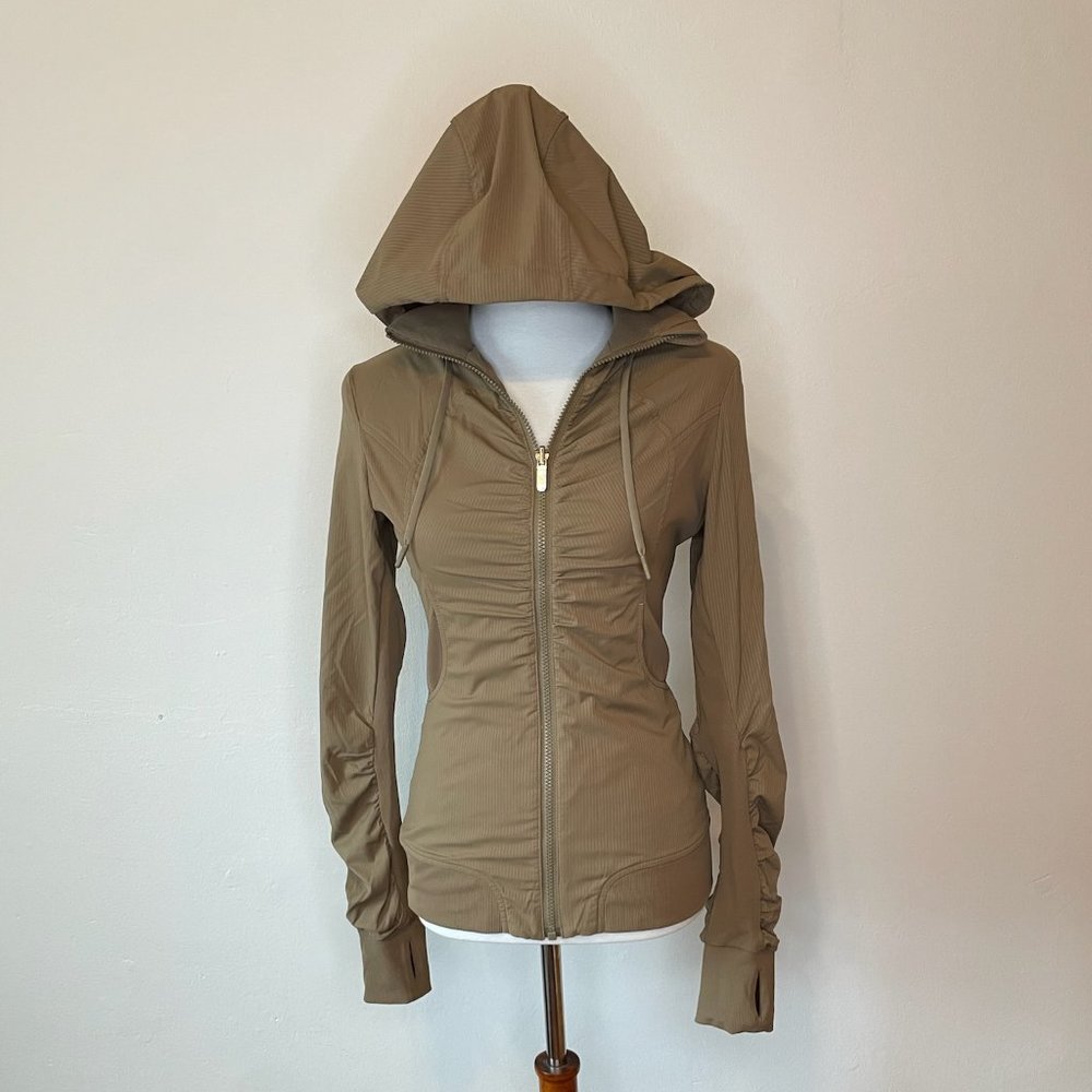 Lululemon Taupe Zip Up Hoodie - Size 6